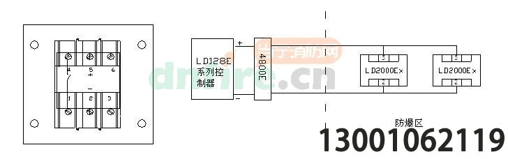 J-SAB-M-LD2000E(Ex)端子图与接线图示例