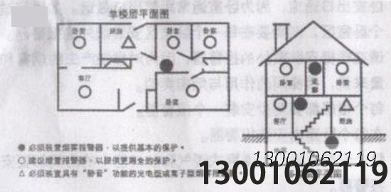 利达JTY-GF-LD3900EN/B光电感烟探测器楼层安装示意图